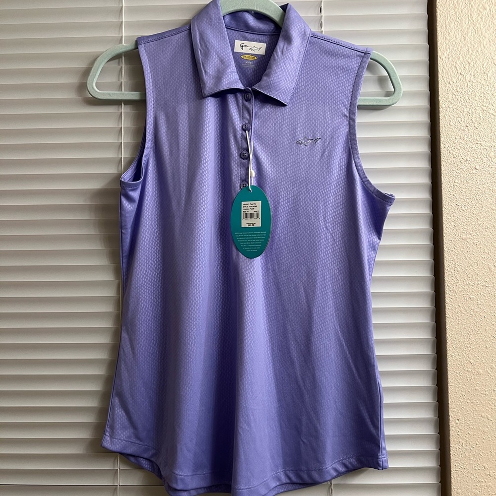 Greg Norman Women's Purple Sleeveless Polo Golf Top
